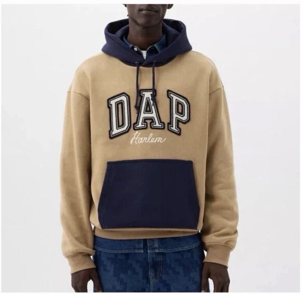 GAP x DAP Logo Limited Edition Brown Khaki Hoodie Size L